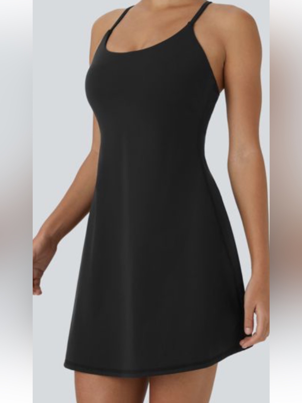 NWT HALARA Black Mini A-Line Tank Exercise Dress Sz XL